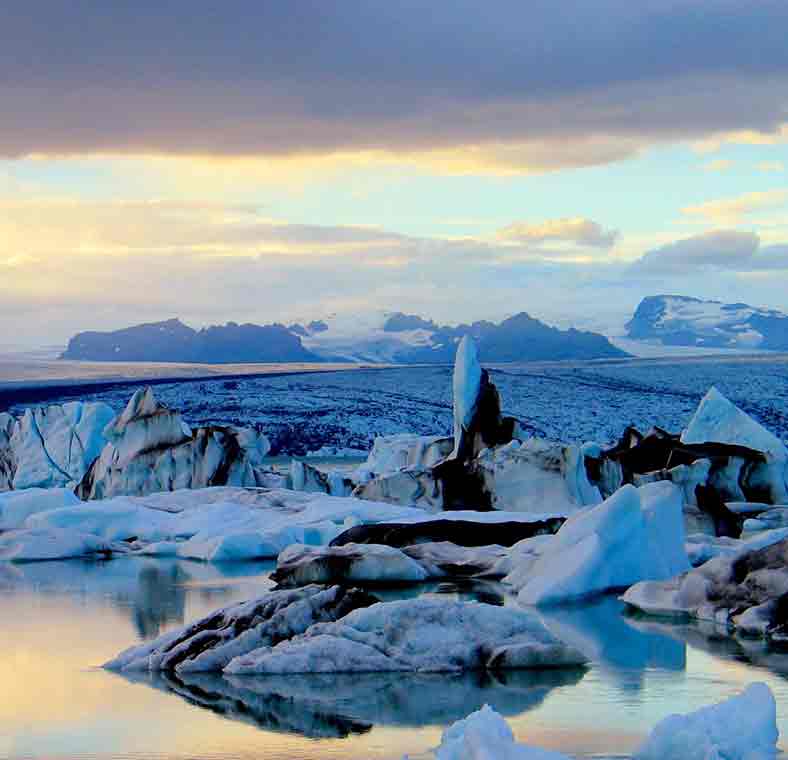 Volcanoes and glaciers in Iceland