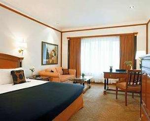 Deluxe room with Tea/Coffee makers, Electronic safes, 25-inch televisions, mini bars, two line hands free telephones and four fixture bathrooms.
