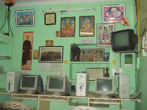 Reception office with computer