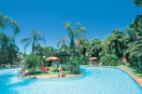 Large tropical island swimming pool
