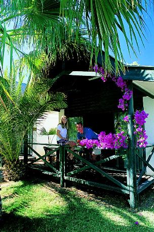 Villa amongst palms and bougainvillea