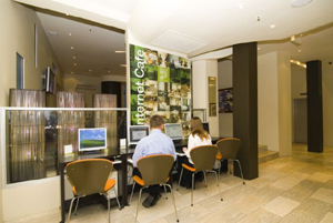 Internet cafe and wireless in all rooms