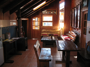 common area &  fireplace into the kitchen