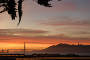 View of Golden Gate Bridge from hostel