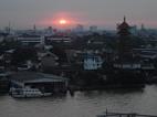 Sunset in front of the River View Guest House