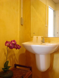 Newly renovated bathroom.  We now have a private bathroom inside every balcony room.