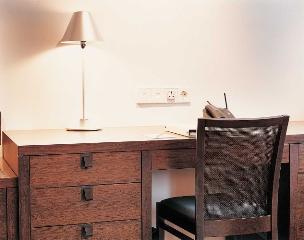 Desk in room
