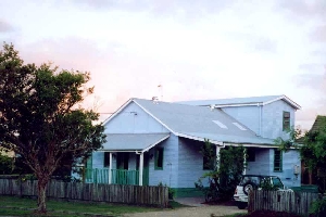 The beautiful blue and green house