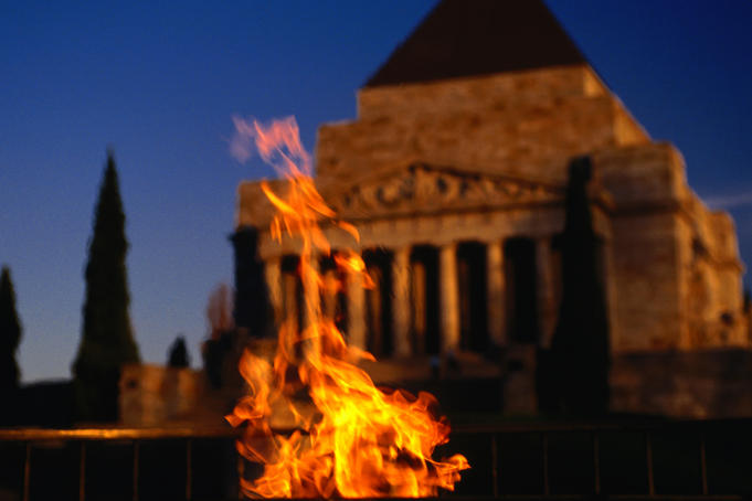 The Eternal Flame at the Shrine of Remembrance.