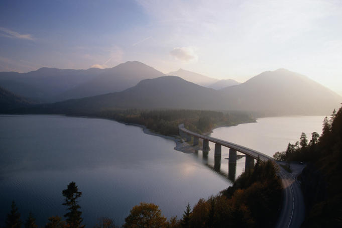 Bridge over the Sylvenstein Reservoir, Lenggries.
