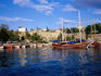 Roman Harbour surrounded by ancient walls.