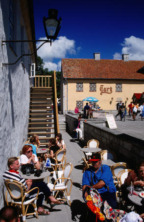 Holiday makers enjoy Kuressaare and its cafe scene