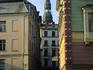 From Vecpilsetas Street towards the spire of St Peter's Church in Old Riga