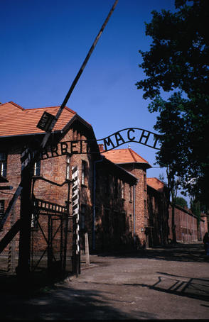 Arbeit Macht Frei, "Work makes free" - The grim entrance to the Auschwitz concentration camp.