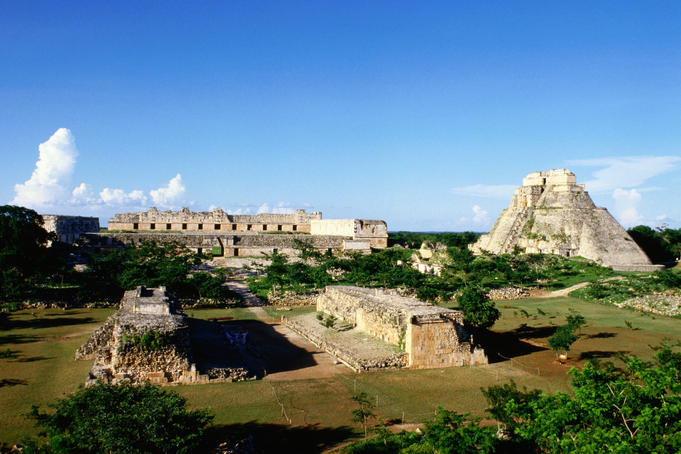 The town of Uxmal was first occupied around 600AD and rediscovered by archaeologists in the 19th century.