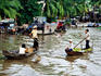Boats on Mekong Delta river near Can Tho.