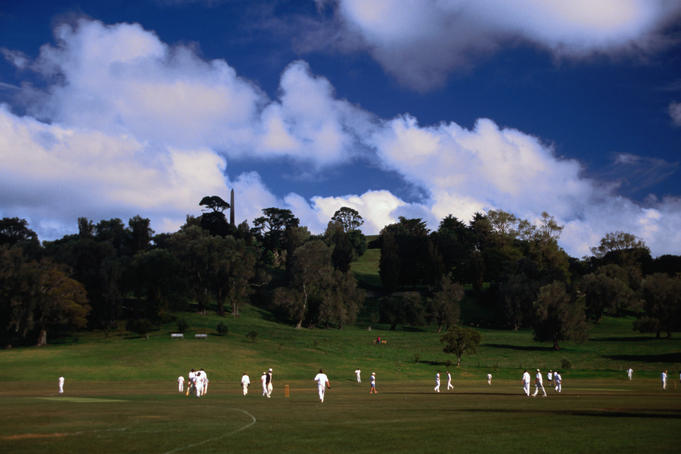 Cricket match at Cornwell Park.