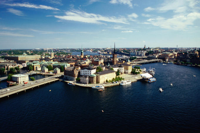 A view of the island of Stadsholmen, the heart of central Stockholm.