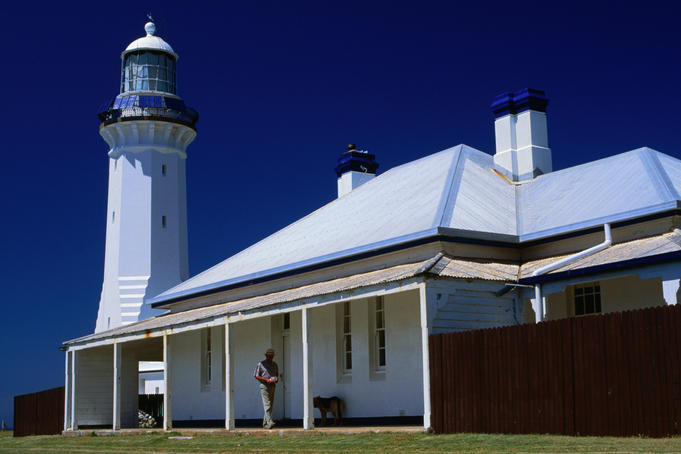 The Green Cape Lighthouse and the lighthouse keeper's cottage, south of Eden - Green Cape, New South Wales
