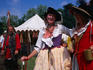 People in period costume at New Boston Fair.