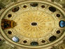 Elliptical chapter house ceiling in cathedral.