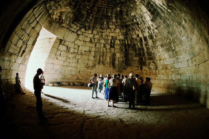 Tomb of Agamemnon in village of Mycenae.