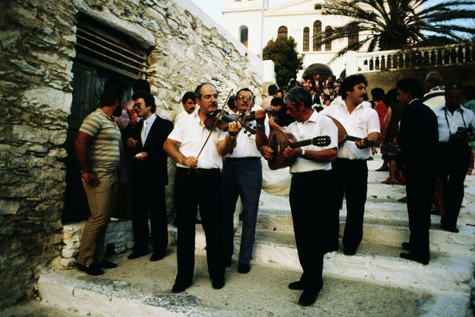 Musicians at Greek wedding.