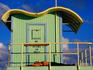 Catching the sunrays on the lifeguard tower of South Beach.