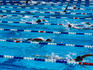 Doing laps at the International Swimming Hall of Fame.