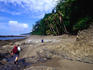 Hiking along the Pacific coast in the Corcovado National Park.