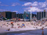 People on the beach at Coney Island, Brooklyn.