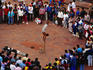 Street acrobatics in the old section of Quito