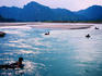 Children floating in tyres down Wuyang.