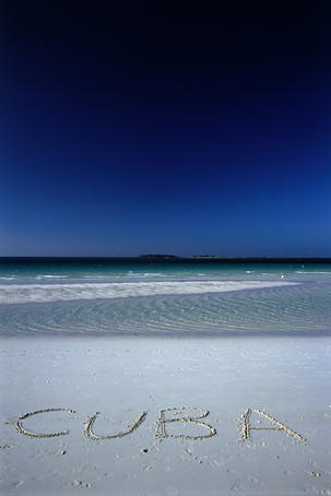 White sand beach at Cayo Coco keys.