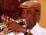 Traditional musician playing trumpet.