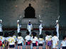 Young spectators watch the Changing of the Guards at the Chiang Kaishek (1887-1975) Memorial.