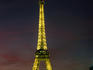 World famous Eiffel Tower of Paris from the Jardin du Trocadero. The landmark tower reaches a height of 320m (1051ft).