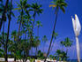 Outrigger canoe on the sand at Puuhonua o Honaunau (Place of Refuge) on the South Kona Coast.