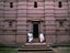 robed men on steps, Ethiopia