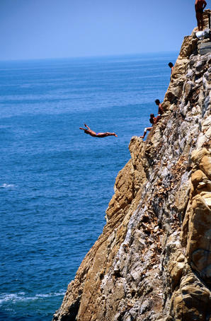 Cliff diver at La Quebrada.