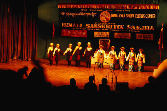 Sherpa cultural dances, Royal Nepal Academy Hall.