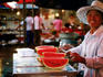 Portrait of watermelon seller.