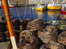 Lobster cages and fishing boats at Victoria Dock.