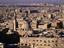 Overhead of the roofs, buildings, domes and towers of Aleppo from the ramparts the Citadel.