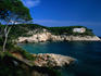 The coastline at Cala Mitjana (Mitjana Cove).