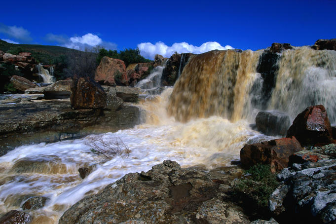 100m high Nieuwoudtville Falls on the Doring River.