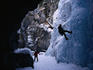 Ice climbing Maligne Canyon in Jasper National Park.