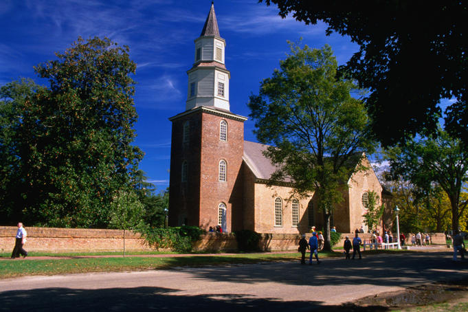 Bruton Parish Church in picture perfect Williamsburg.