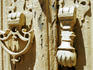 Traditional male and female door knockers, Old Town.