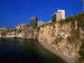 Cliffside apartments overlooking Mediterranean Sea at Pigeon Rocks.